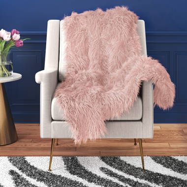 Blush pink fur discount throw